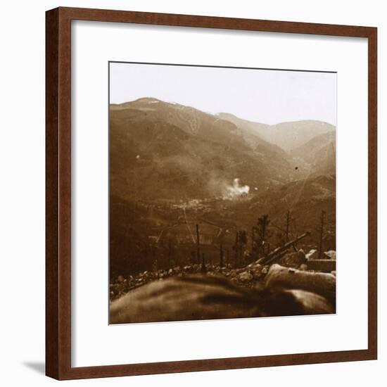 Bombardment, Metzeral, northern France, c1914-c1918-Unknown-Framed Photographic Print