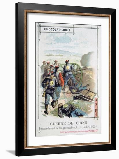 Bombardment of Blagoveshchensk, Russia, Boxer Rebellion, July 1900-null-Framed Giclee Print