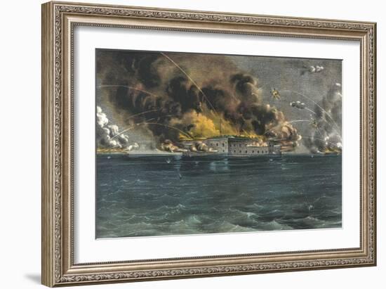 Bombardment of Fort Sumter, Charleston Harbor-null-Framed Giclee Print