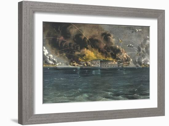 Bombardment of Fort Sumter, Charleston Harbor-null-Framed Giclee Print