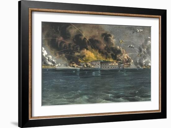 Bombardment of Fort Sumter, Charleston Harbor-null-Framed Giclee Print