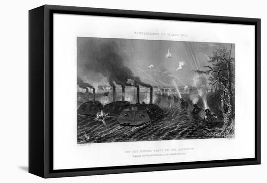 Bombardment of Island Number Ten, Mississippi River, 7 April 1862, (1862-186)-W Ridgway-Framed Premier Image Canvas