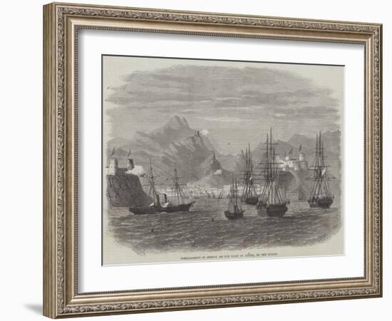 Bombardment of Muscat, on the Coast of Arabia, by the Sultan-null-Framed Giclee Print