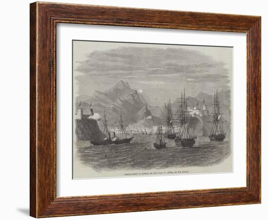 Bombardment of Muscat, on the Coast of Arabia, by the Sultan-null-Framed Giclee Print