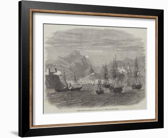 Bombardment of Muscat, on the Coast of Arabia, by the Sultan-null-Framed Giclee Print