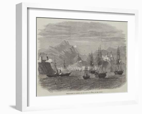 Bombardment of Muscat, on the Coast of Arabia, by the Sultan-null-Framed Giclee Print