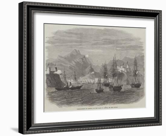 Bombardment of Muscat, on the Coast of Arabia, by the Sultan-null-Framed Giclee Print