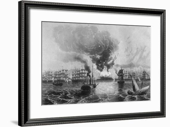 Bombardment of St Jean D'Acre by Admiral Sir Charles Napier, November 1840-H Winkles-Framed Giclee Print