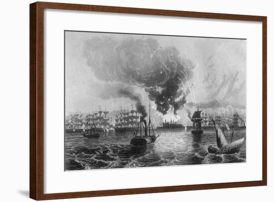 Bombardment of St Jean D'Acre by Admiral Sir Charles Napier, November 1840-H Winkles-Framed Giclee Print