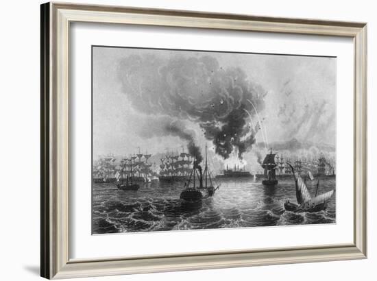 Bombardment of St Jean D'Acre by Admiral Sir Charles Napier, November 1840-H Winkles-Framed Giclee Print