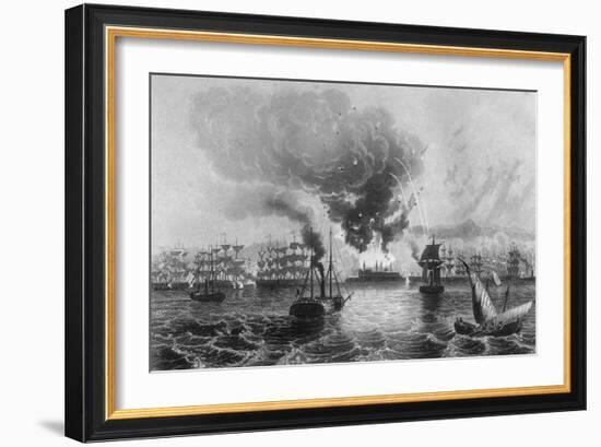 Bombardment of St Jean D'Acre by Admiral Sir Charles Napier, November 1840-H Winkles-Framed Giclee Print