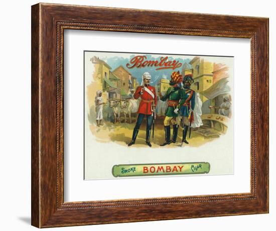 Bombay Brand Cigar Box Label-Lantern Press-Framed Art Print