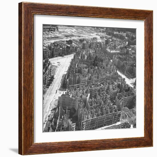 Bombed Out Buildings in Berlin Following Allied Capture of the City-null-Framed Photographic Print