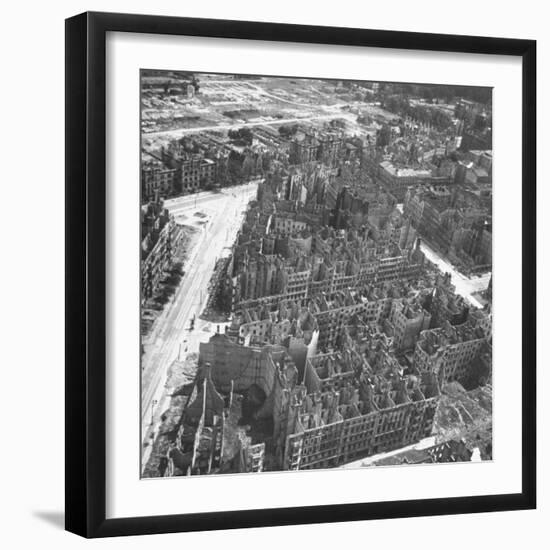 Bombed Out Buildings in Berlin Following Allied Capture of the City-null-Framed Photographic Print