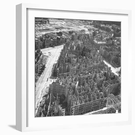 Bombed Out Buildings in Berlin Following Allied Capture of the City-null-Framed Photographic Print