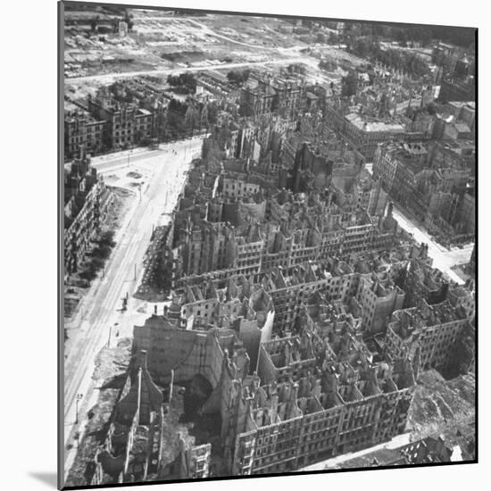 Bombed Out Buildings in Berlin Following Allied Capture of the City-null-Mounted Photographic Print