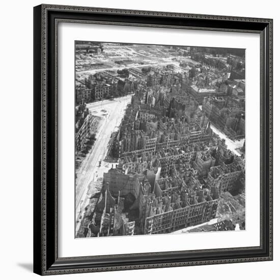 Bombed Out Buildings in Berlin Following Allied Capture of the City-null-Framed Photographic Print