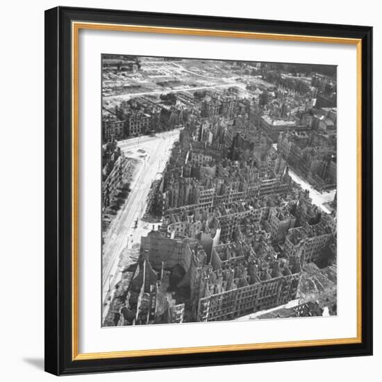 Bombed Out Buildings in Berlin Following Allied Capture of the City-null-Framed Photographic Print