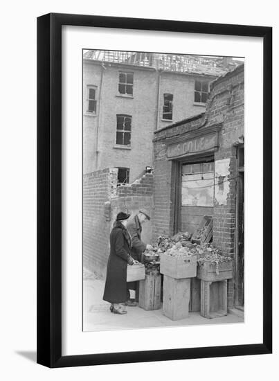 Bombed out Greengrocer's store. 26th April 1941-Staff-Framed Photographic Print