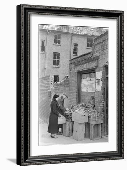 Bombed out Greengrocer's store. 26th April 1941-Staff-Framed Photographic Print