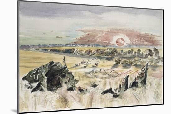 Bomber in the Corn-Paul Nash-Mounted Giclee Print