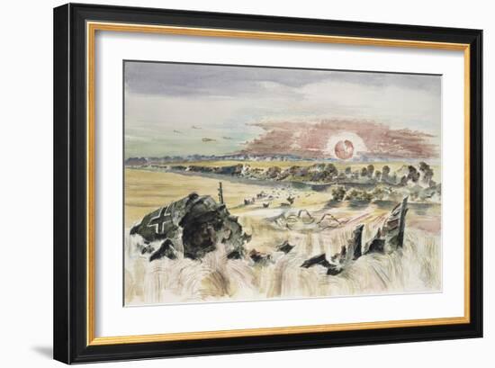 Bomber in the Corn-Paul Nash-Framed Giclee Print