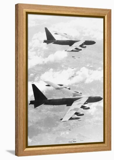 Bomber Planes Releasing Bombs-null-Framed Premier Image Canvas