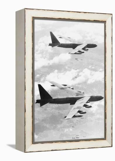 Bomber Planes Releasing Bombs-null-Framed Premier Image Canvas