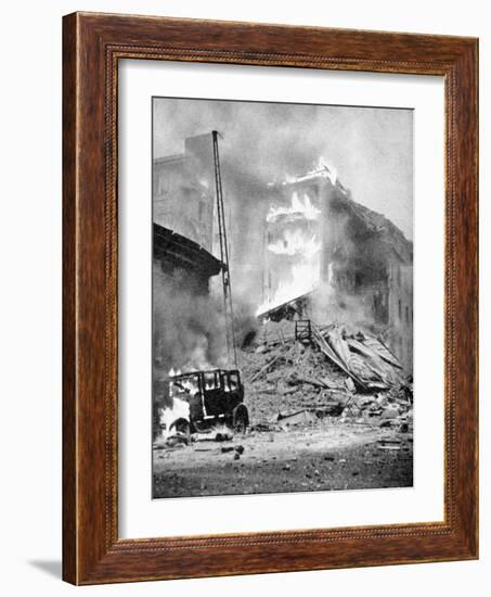 Bombing of Helsinki by the Russians, World War 2, C1940-null-Framed Giclee Print