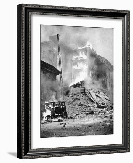 Bombing of Helsinki by the Russians, World War 2, C1940-null-Framed Giclee Print