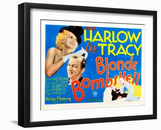 Bombshell, (AKA Blonde Bombshell), from Left: Jean Harlow, Lee Tracy, 1933-null-Framed Art Print