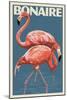 Bonaire, Dutch Caribbean - Flamingo-Lantern Press-Mounted Art Print