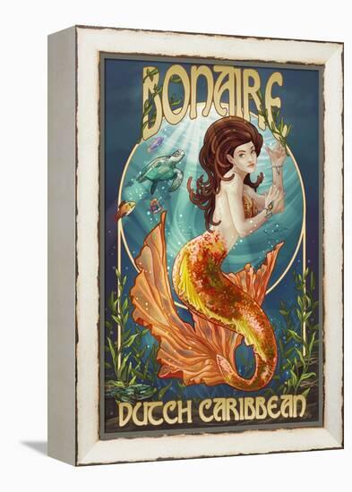 Bonaire, Dutch Caribbean - Mermaid-Lantern Press-Framed Stretched Canvas