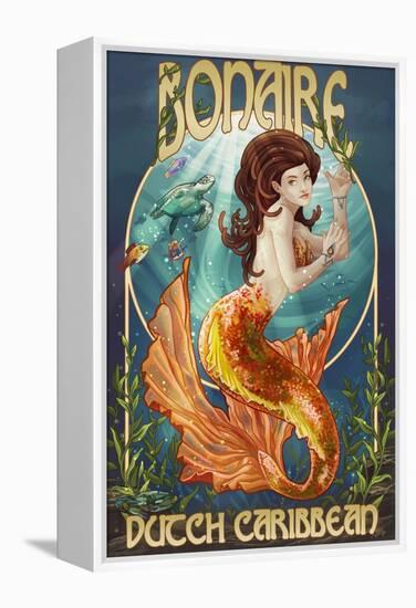 Bonaire, Dutch Caribbean - Mermaid-Lantern Press-Framed Stretched Canvas