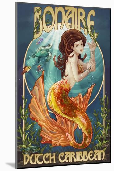 Bonaire, Dutch Caribbean - Mermaid-Lantern Press-Mounted Art Print