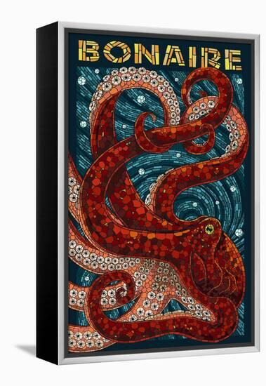 Bonaire, Dutch Caribbean - Octopus Mosaic-Lantern Press-Framed Stretched Canvas
