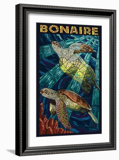 Bonaire, Dutch Caribbean - Sea Turtle Mosaic-Lantern Press-Framed Art Print