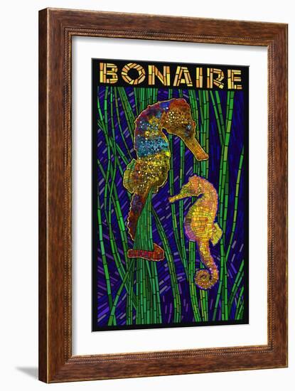 Bonaire, Dutch Caribbean - Seahorse Mosaic-Lantern Press-Framed Art Print