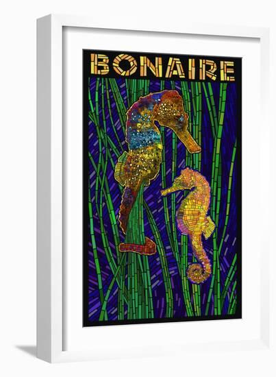 Bonaire, Dutch Caribbean - Seahorse Mosaic-Lantern Press-Framed Art Print