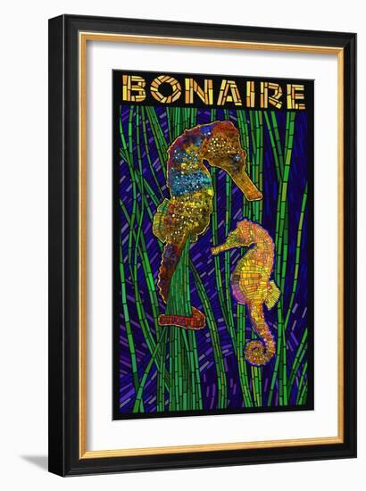 Bonaire, Dutch Caribbean - Seahorse Mosaic-Lantern Press-Framed Art Print