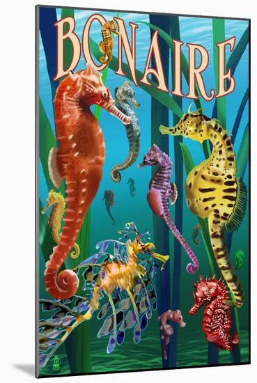 Bonaire, Dutch Caribbean - Seahorses-Lantern Press-Mounted Art Print