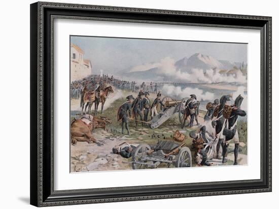 Bonaparte Aiming the Cannon at Lodi-Felicien Baron De Myrbach-rheinfeld-Framed Giclee Print