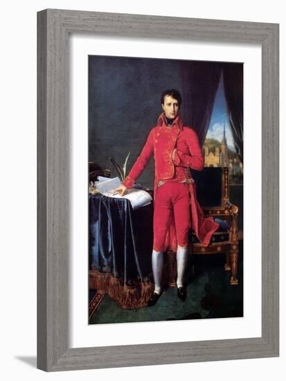 Bonaparte as First Consul-Jean-Auguste-Dominique Ingres-Framed Art Print