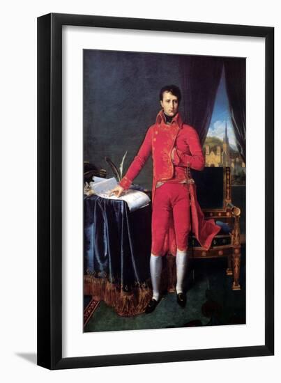 Bonaparte as First Consul-Jean-Auguste-Dominique Ingres-Framed Art Print