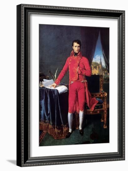 Bonaparte as First Consul-Jean-Auguste-Dominique Ingres-Framed Art Print