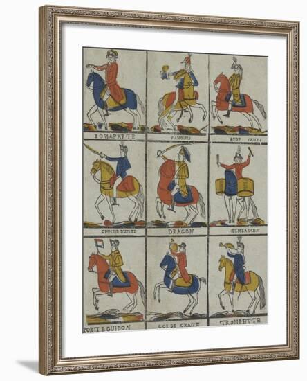 Bonaparte, panour, aide camp, officier hussard, dragon timbalier, porte guidon, cor de chasse,--Framed Giclee Print