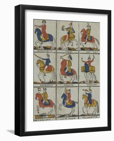 Bonaparte, panour, aide camp, officier hussard, dragon timbalier, porte guidon, cor de chasse,-null-Framed Giclee Print