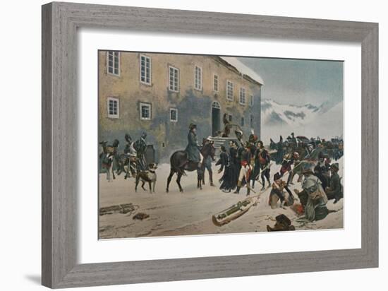 ''Bonaparte Received By The Monks of Mount St. Bernard. Passage of the Alps, May 1800', (1896)-Unknown-Framed Giclee Print