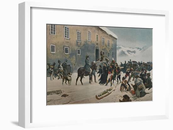 ''Bonaparte Received By The Monks of Mount St. Bernard. Passage of the Alps, May 1800', (1896)-Unknown-Framed Giclee Print