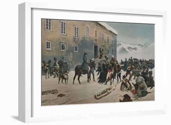 ''Bonaparte Received By The Monks of Mount St. Bernard. Passage of the Alps, May 1800', (1896)-Unknown-Framed Giclee Print